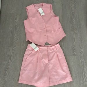 Pink vest and short set, cotton, size M. Brand Indefeir